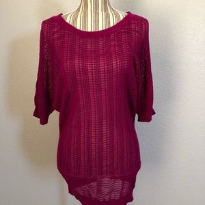 EXPRESS Purple Open Knit Top Size Small
